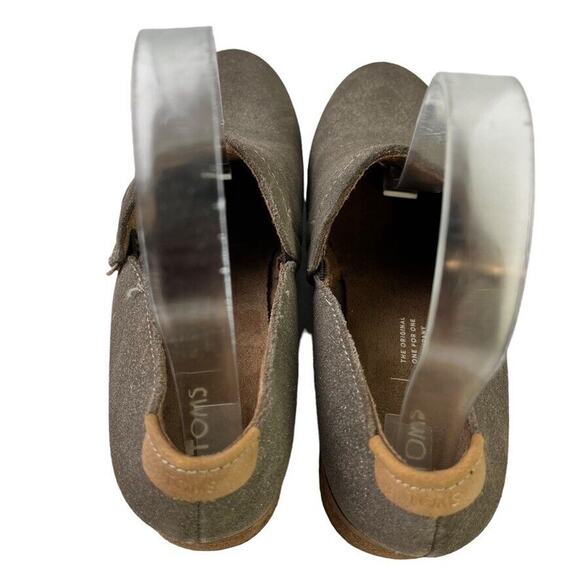 Toms Shaye Suede Slip On Block Low Heel Loafers Casual Real Leather Shoes 6.5 - Picture 10 of 16